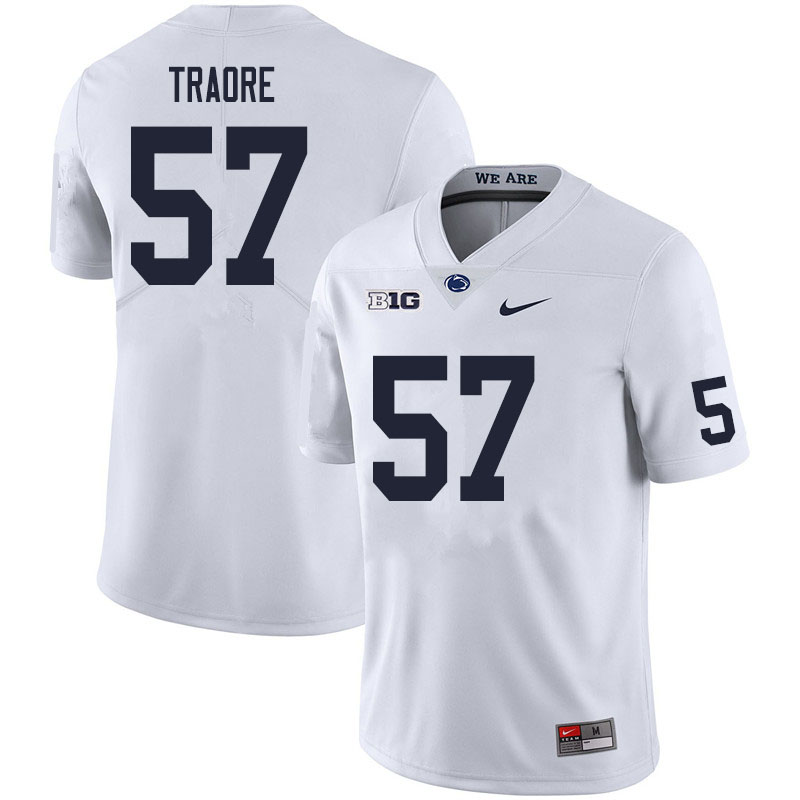 Men #57 Ibrahim Traore Penn State Nittany Lions College Football Jerseys Sale-White